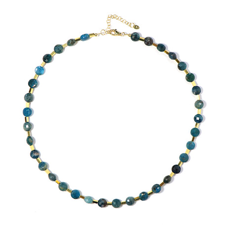 Collar en plata con Apatita azul neón