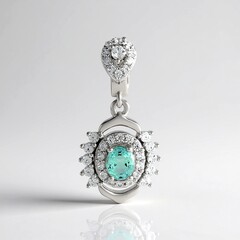 Ciondolo in argento con Smeraldo Color Paraiba