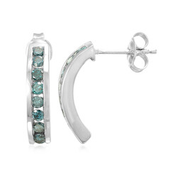 Boucles d'oreilles en argent et Diamant fantaisie