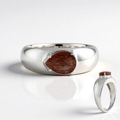 Bague en argent et Quartz rutile cuivré