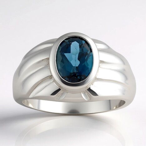 Anello in argento con Topazio Blu Londra (Pallanova)