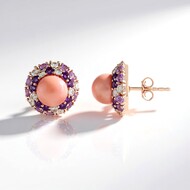 Pinkfarbener Opal-Silberohrringe (de Melo Essence)