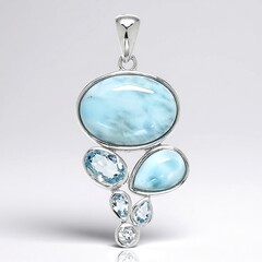 Pendentif en argent et Larimar