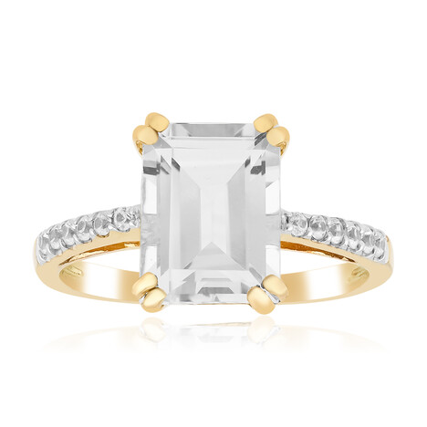 Zilveren ring met een witte topaas