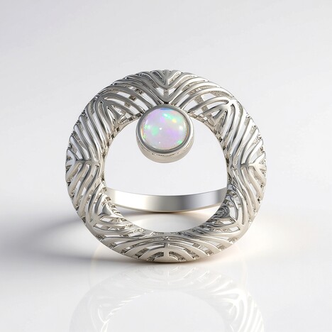 Anello in argento con Opale di Welo (MONOSONO COLLECTION)