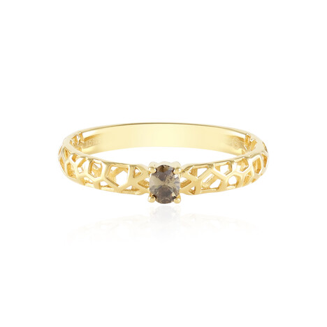 I2 Champagner-Brillant-Silberring (Ornaments by de Melo)