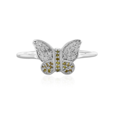 Anello in argento con Diamante Giallo I2