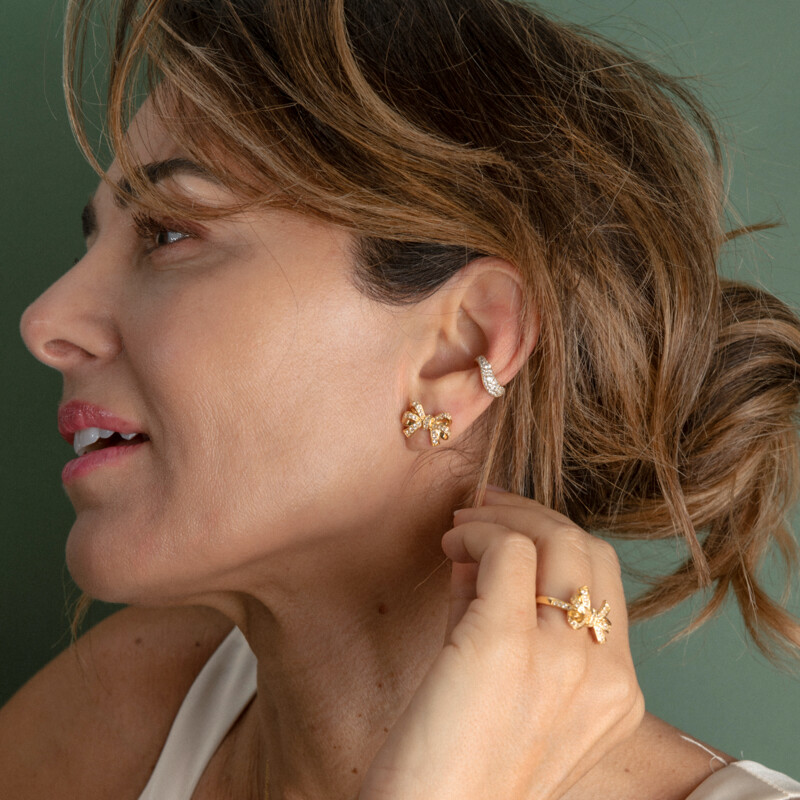 Boucles d'oreilles en argent et Topaze blanche (M de Luca)