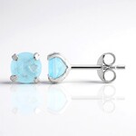 Boucles d'oreilles en argent et Quartz bleu pastel