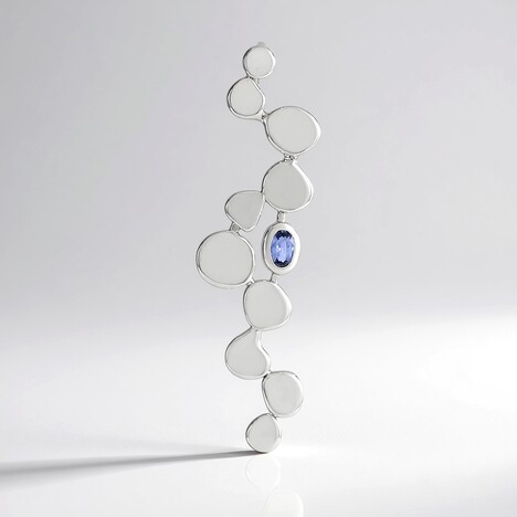 Ciondolo in argento con Zaffiro Ceylon Blu