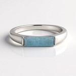 Brasilianischer Aquamarin-Silberring
