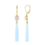 Orecchini in argento con Calcedonio Blu (KM by Juwelo)