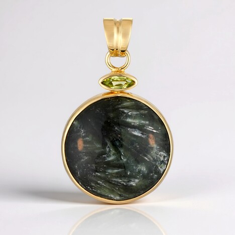 Ciondolo in argento con Serafinite (Bali Barong)