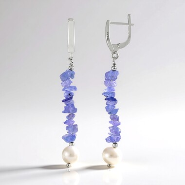Tanzanite Silver Earrings (Riya)