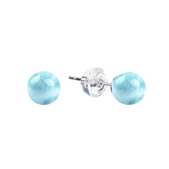 Pendientes en plata con Larimar