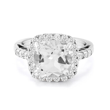 Anillo en plata con Topacio blanco