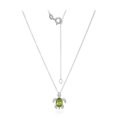 Peridot-Silberhalskette