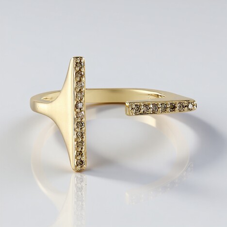 Anello in oro con Diamante Champagne I3 (de Melo Gold)