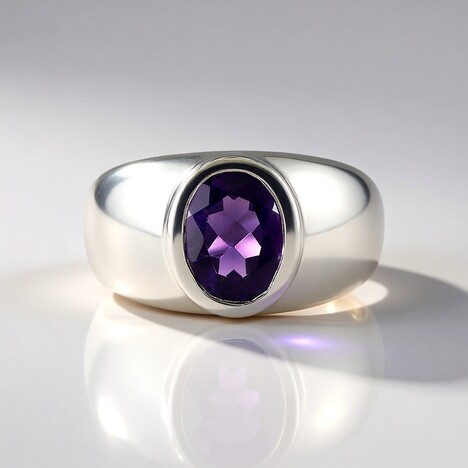 Anello in argento con Ametista Siberiana (de Melo Essence)