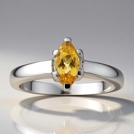 Anello in argento con Citrino