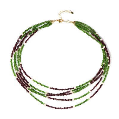 Collier en argent et Diopside de Russie (Riya)