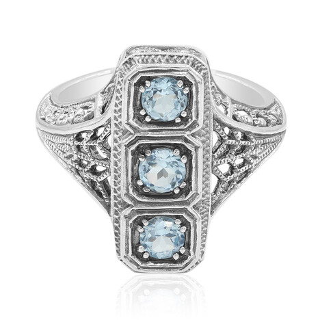 Anello in argento con Topazio Blu Cielo