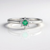 Anello in argento con Smeraldo Colombiano