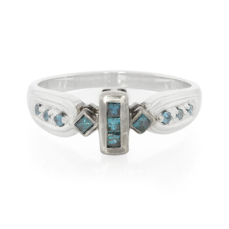 Fancy Diamond Silver Ring