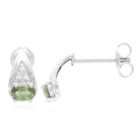 Mosambik-Saphir-Silberohrringe