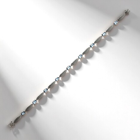 Bracciale in platino con Acquamarina Santa Maria (CUSTODANA)