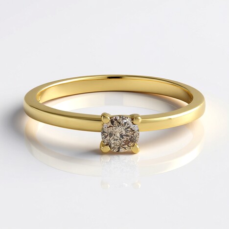 Anello in argento con Diamante Cioccolato I2