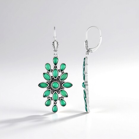 Orecchini in argento con Onice Verde (Desert Chic)
