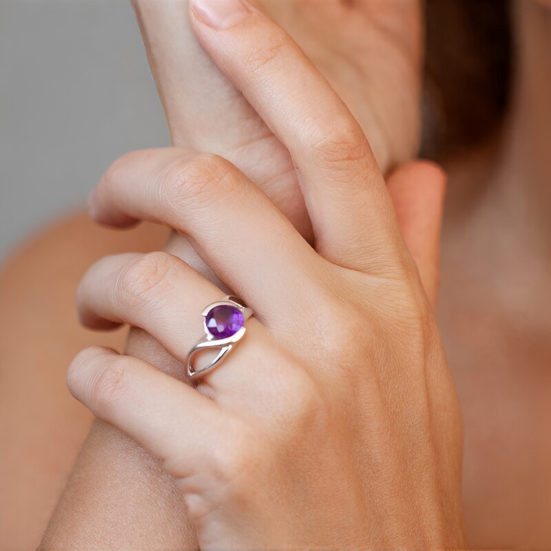 Sibirischer Amethyst-Silberring