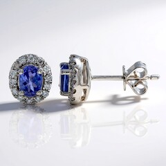 Pendientes en oro con Tanzanita AAA