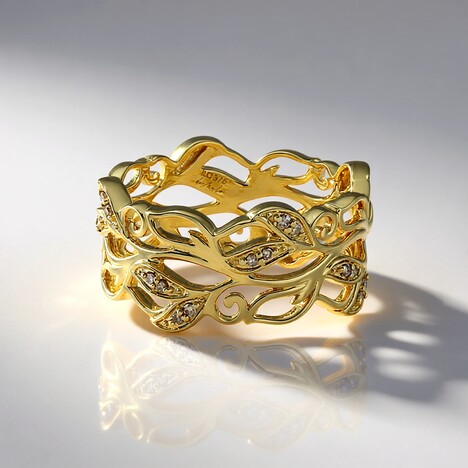 Anello in oro con Diamante Champagne I2 (de Melo)