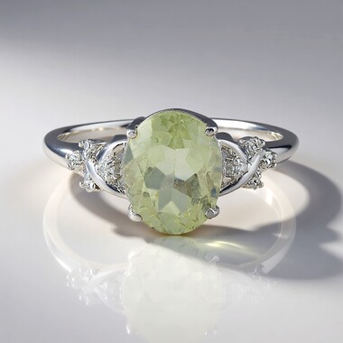 Grüner Amethyst-Silberring