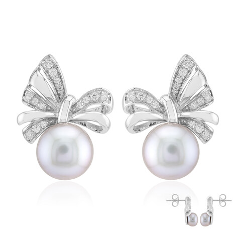 Orecchini in argento con Perla d'Acqua Dolce Argentata (TPC)