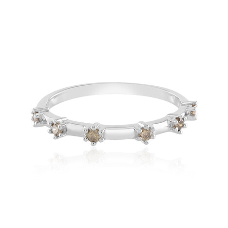 I3 Champagner-Brillant-Silberring