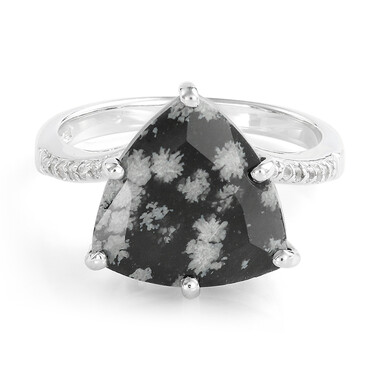 Schneeflocken-Obsidian-Silberring