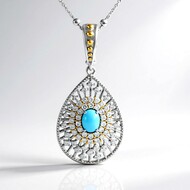 Collar en plata con Turquesa bella durmiente (Dallas Prince Designs)