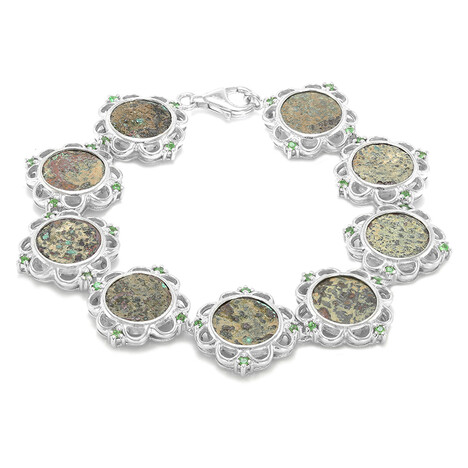 Brazalete en plata con Moneda Antiguo mito de la ofrenda de la viuda - Prutah