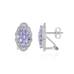 Tansanit-Silberohrringe