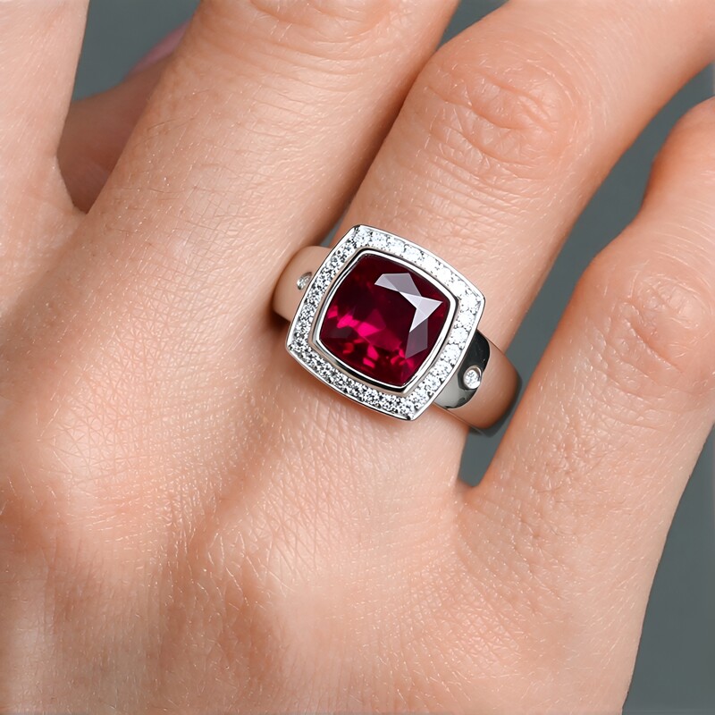 Anillo en plata con Rubí de Madagascar (de Melo Essence)