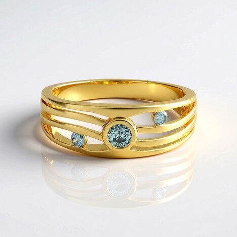 Anello in argento con Diamante Blu I2