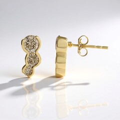 Orecchini in oro con Diamante Champagne I2 (de Melo Gold)