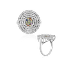Anello in argento con Zaffiro Fancy
