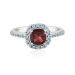 Anillo en plata con Granate de Mozambique