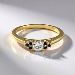 Anello in oro con Zaffiro Bianco (Adela Gold)
