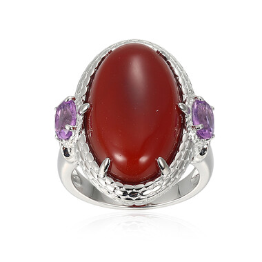 Roter Achat-Silberring