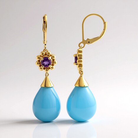 Orecchini in argento con Calcedonio Acqua
